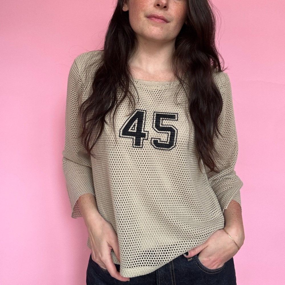 Y2K ZOEY BETH MESH JERSEY TOP